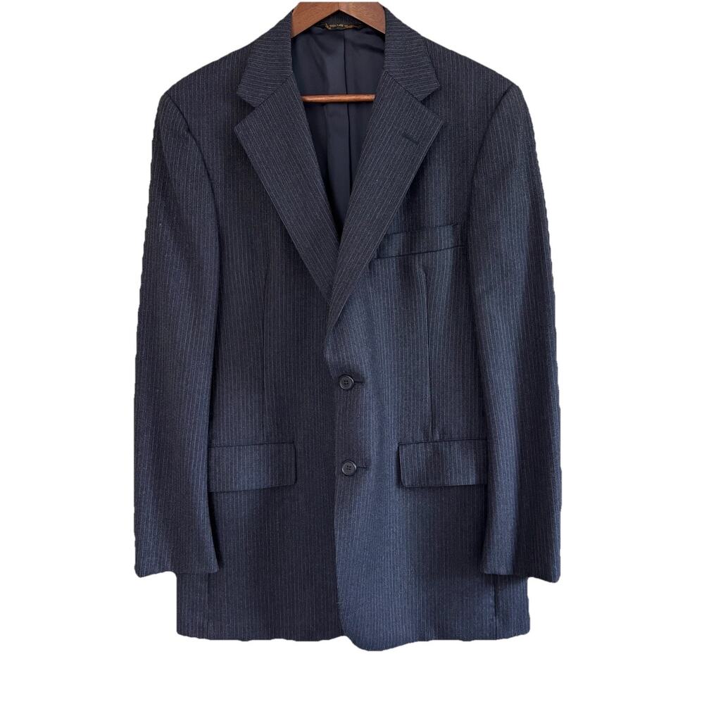 Vintage Graham & Gunn Men’s Navy Pinstripe Wool Sport Coat Blazer Union Made 40R